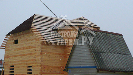 Строительство дома из бруса по проекту ДБ-50 Яхрома