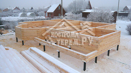 Строительство дома из бруса по проекту ДБ-50 Яхрома