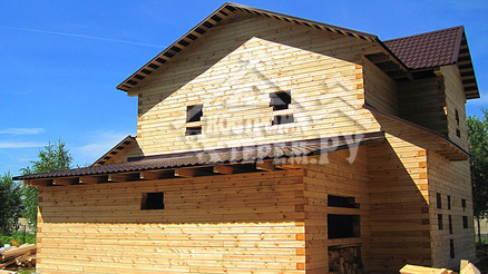 Строительство дома из бруса по проекту ДБ-119 Заокск- ДМП Романовский парк