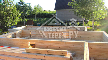 Строительство дома из бруса по проекту ДБ-119 Заокск- ДМП Романовский парк