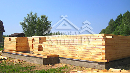 Строительство дома из бруса по проекту ДБ-119 Заокск- ДМП Романовский парк