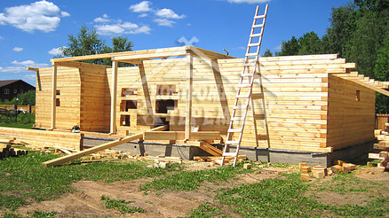 Строительство дома из бруса по проекту ДБ-119 Заокск- ДМП Романовский парк